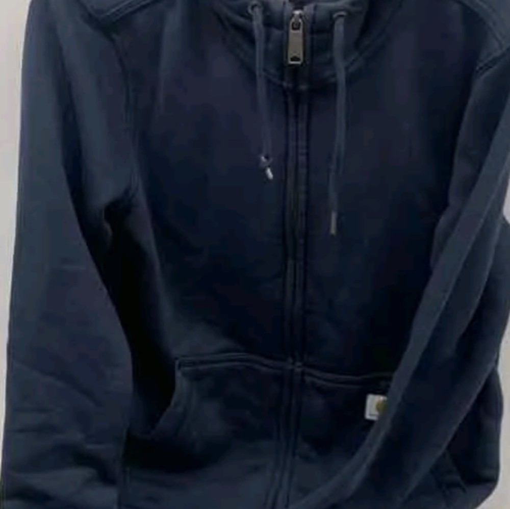 Carhartt Relaxed Midweight Full Zip Navy Sweatshirt Hoodie Size S Excellent Cond - Picture 2 of 6